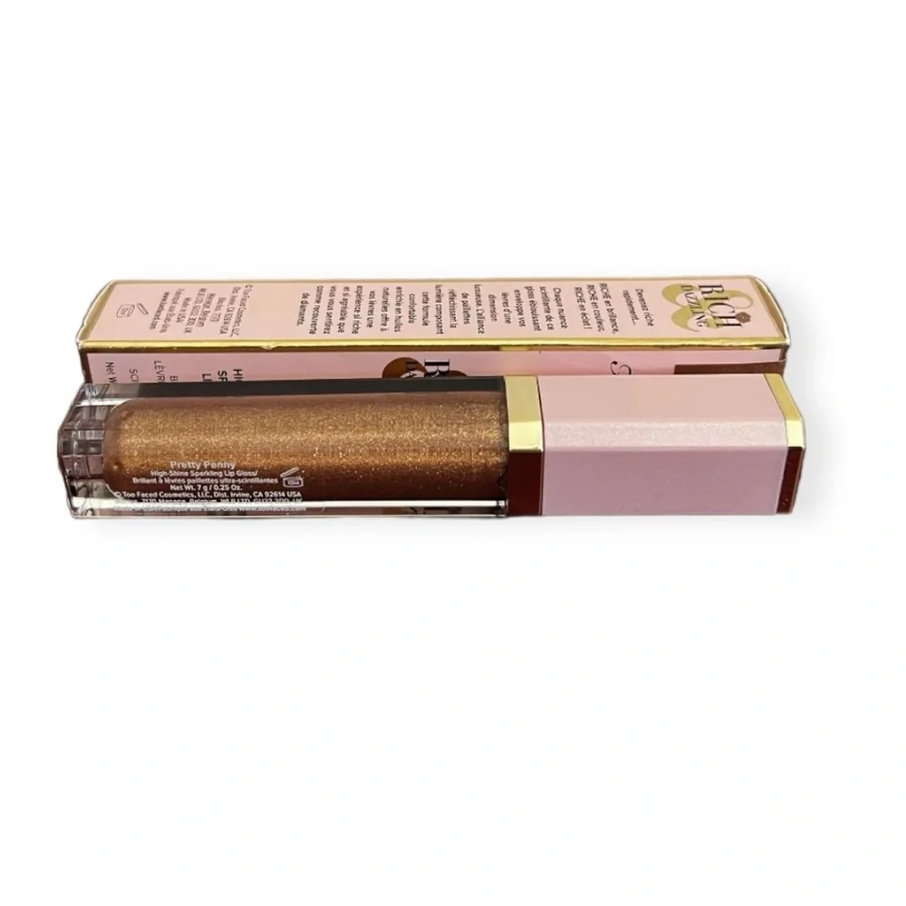 💎 Too Faced Rich & Dazzling Sparkling Pretty Penny Lip Gloss NIB Full-Size